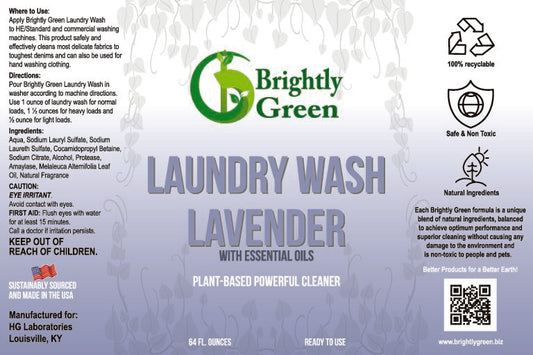 Laundry Liquid Detergent– Lavender  32 oz– Brightly Green